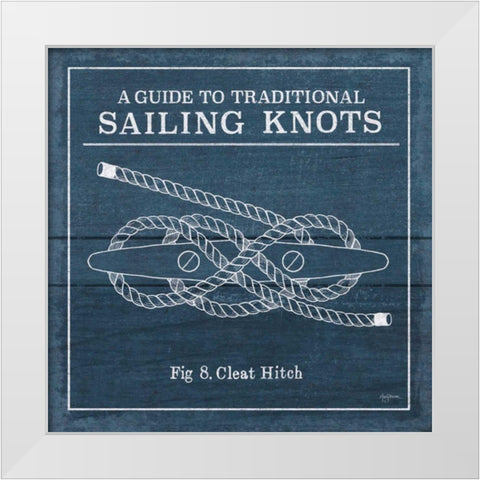 Vintage Sailing Knots VII White Modern Wood Framed Art Print by Urban, Mary
