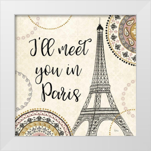 Romance in Paris II White Modern Wood Framed Art Print by Charron, Veronique
