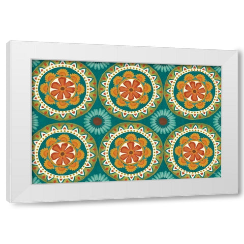 Flourish V White Modern Wood Framed Art Print by Charron, Veronique