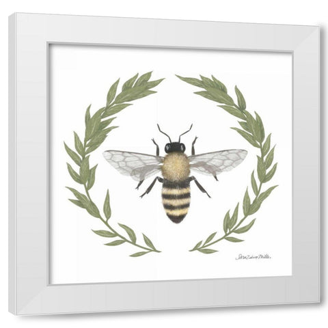 Happy to Bee Home I White Modern Wood Framed Art Print by Miller, Sara Zieve