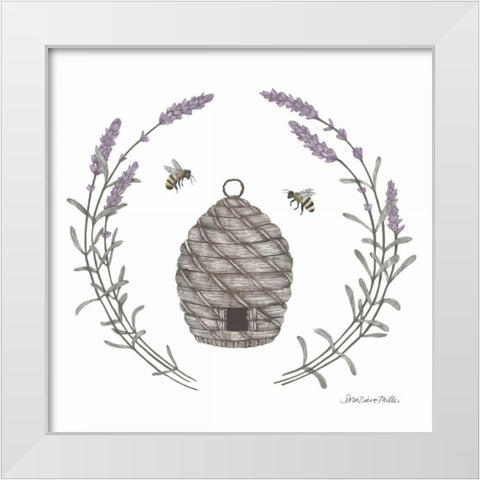 Happy to Bee Home II White Modern Wood Framed Art Print by Miller, Sara Zieve