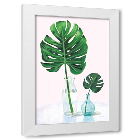 Statement Palms II White Modern Wood Framed Art Print by Wellington Studio
