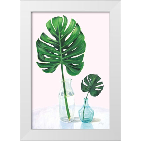 Statement Palms II White Modern Wood Framed Art Print by Wellington Studio