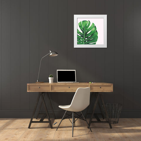Statement Palms IV White Modern Wood Framed Art Print by Wellington Studio