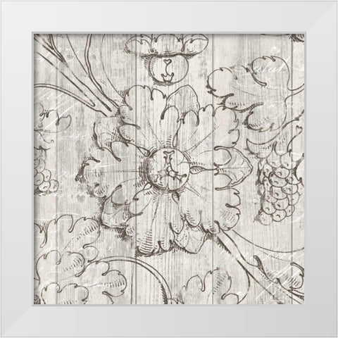 Italian Scroll II on Driftwood White Modern Wood Framed Art Print by Wild Apple Portfolio
