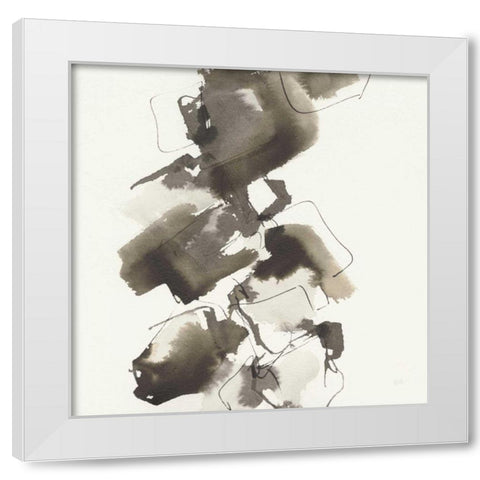 Stacked II Greige White Modern Wood Framed Art Print by Paschke, Chris