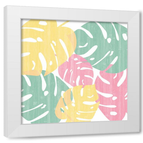Monstera I Bright on White White Modern Wood Framed Art Print by Adams, Sarah