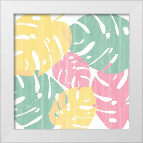 Monstera I Bright on White White Modern Wood Framed Art Print by Adams, Sarah