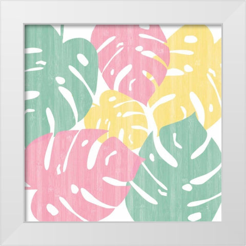 Monstera II Bright on White White Modern Wood Framed Art Print by Adams, Sarah