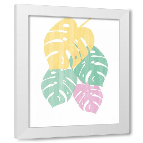 Monstera III Bright on White White Modern Wood Framed Art Print by Adams, Sarah