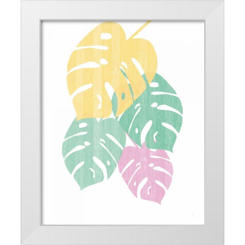 Monstera III Bright on White White Modern Wood Framed Art Print by Adams, Sarah