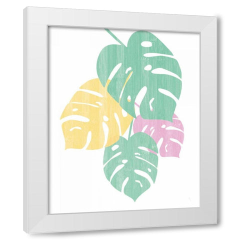 Monstera IV Bright on White White Modern Wood Framed Art Print by Adams, Sarah