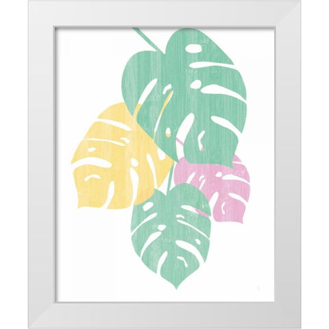 Monstera IV Bright on White White Modern Wood Framed Art Print by Adams, Sarah