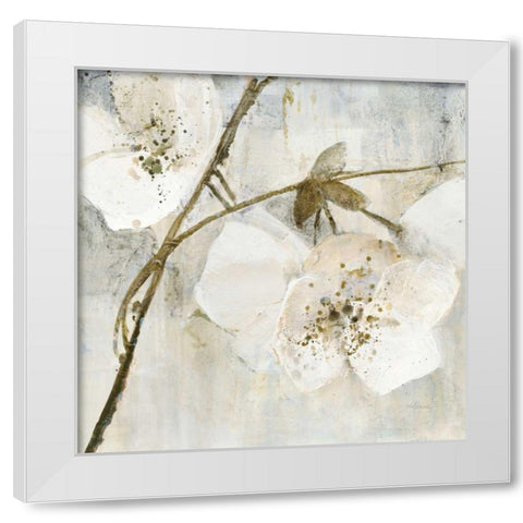 Elegance II Greige White Modern Wood Framed Art Print by Hristova, Albena