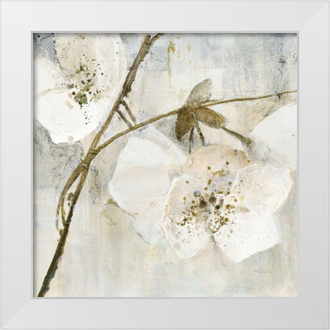 Elegance II Greige White Modern Wood Framed Art Print by Hristova, Albena