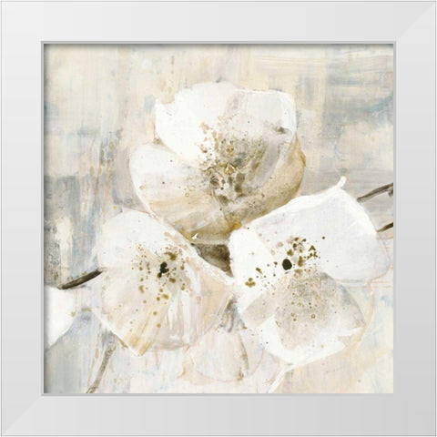 Elegance III Greige White Modern Wood Framed Art Print by Hristova, Albena
