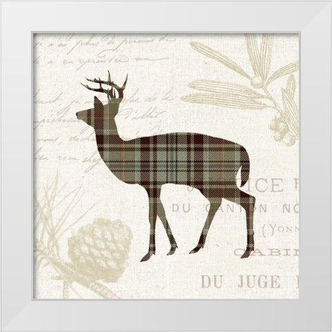Plaid Lodge II Tan White Modern Wood Framed Art Print by Wild Apple Portfolio