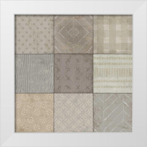 Country Collage I White Modern Wood Framed Art Print by Pela Studio