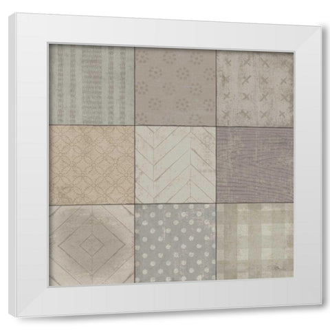 Country Collage II White Modern Wood Framed Art Print by Pela Studio