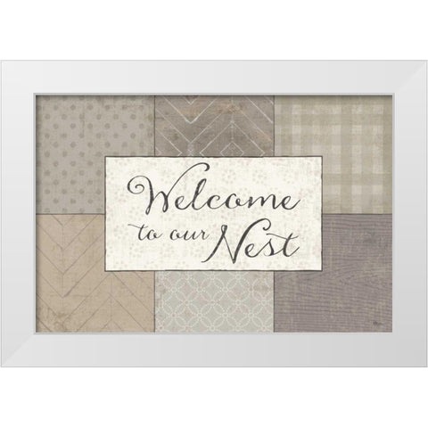 Country Collage III White Modern Wood Framed Art Print by Pela Studio