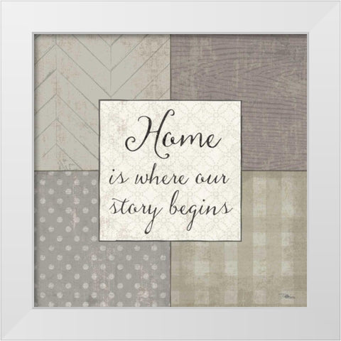 Country Collage IV White Modern Wood Framed Art Print by Pela Studio