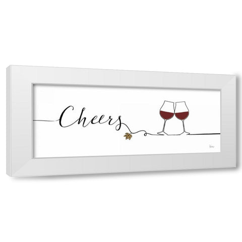 Underlined Wine I White Modern Wood Framed Art Print by Charron, Veronique