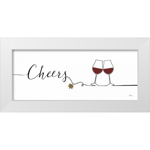 Underlined Wine I White Modern Wood Framed Art Print by Charron, Veronique