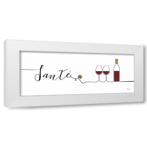 Underlined Wine II White Modern Wood Framed Art Print by Charron, Veronique
