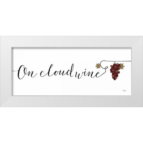 Underlined Wine IV White Modern Wood Framed Art Print by Charron, Veronique