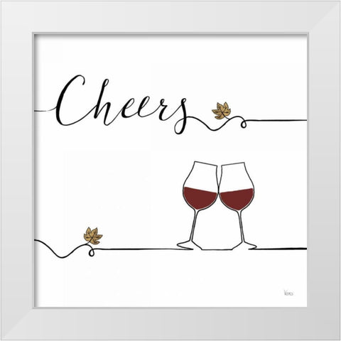 Underlined Wine V White Modern Wood Framed Art Print by Charron, Veronique