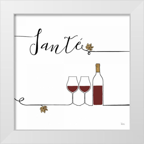 Underlined Wine VI White Modern Wood Framed Art Print by Charron, Veronique
