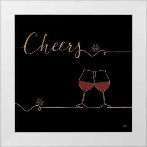 Underlined Wine V Black White Modern Wood Framed Art Print by Charron, Veronique