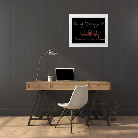 Underlined Wine IX Black White Modern Wood Framed Art Print by Charron, Veronique