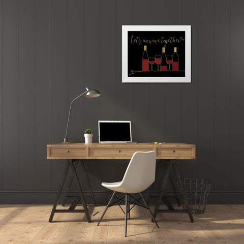 Underlined Wine X Black White Modern Wood Framed Art Print by Charron, Veronique