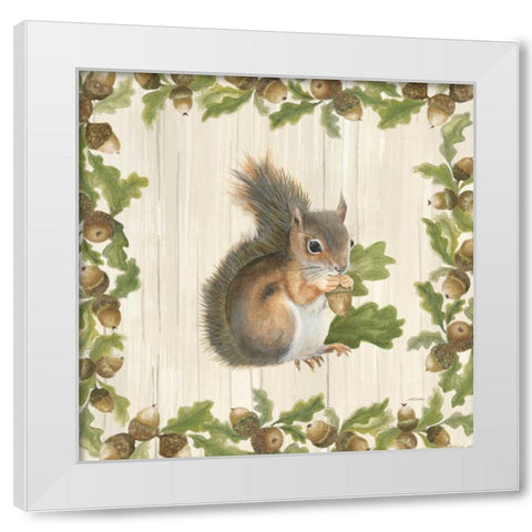 Woodland Critter I White Modern Wood Framed Art Print by Ducklow, Patsy