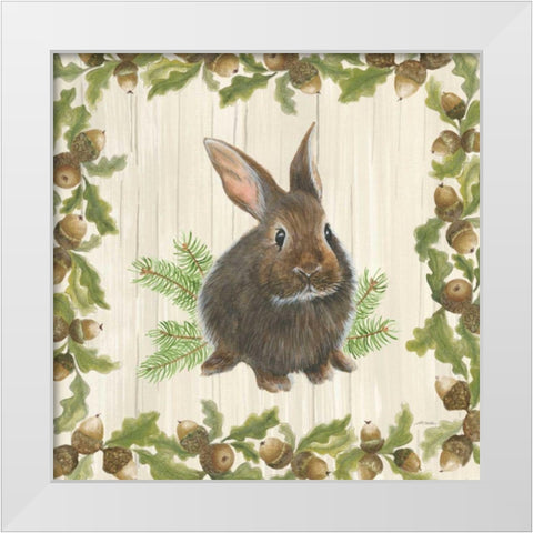 Woodland Critter IV White Modern Wood Framed Art Print by Ducklow, Patsy