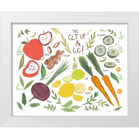 Fruity Smoothie I on White White Modern Wood Framed Art Print by Zaman, Farida