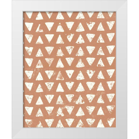 Mark Making Tile Pattern IV Rust Crop White Modern Wood Framed Art Print by Hershey, Moira