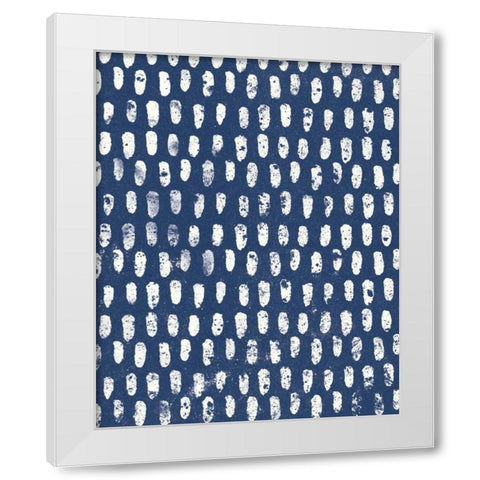 Mark Making Tile Pattern V Dark Blue Crop White Modern Wood Framed Art Print by Hershey, Moira