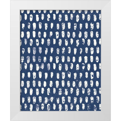 Mark Making Tile Pattern V Dark Blue Crop White Modern Wood Framed Art Print by Hershey, Moira