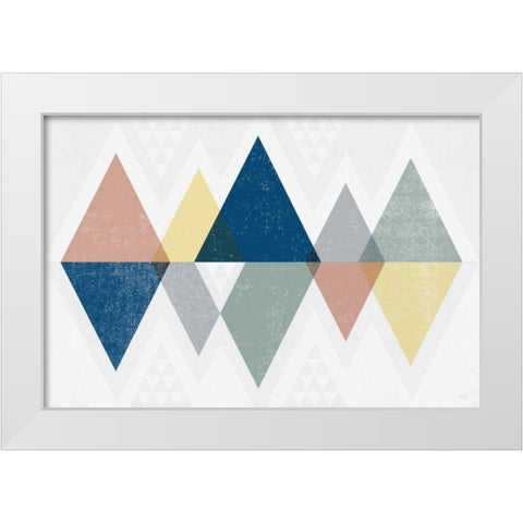 Mod Triangles II Soft White Modern Wood Framed Art Print by Mullan, Michael