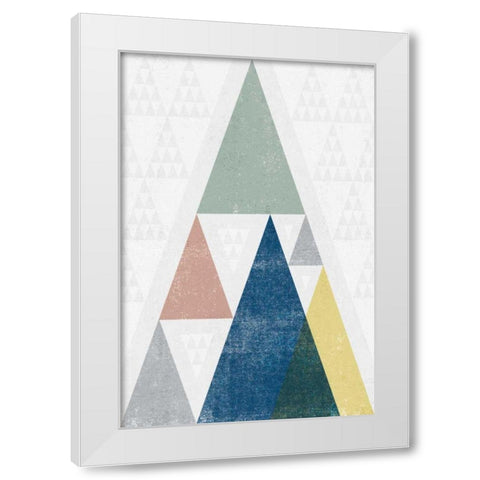 Mod Triangles III Soft White Modern Wood Framed Art Print by Mullan, Michael