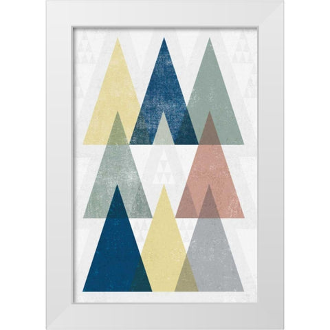 Mod Triangles IV Soft White Modern Wood Framed Art Print by Mullan, Michael