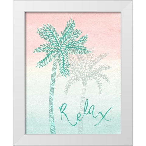 Sunset Palms I White Modern Wood Framed Art Print by DeNeige, Elyse
