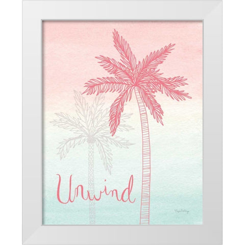 Sunset Palms III White Modern Wood Framed Art Print by DeNeige, Elyse