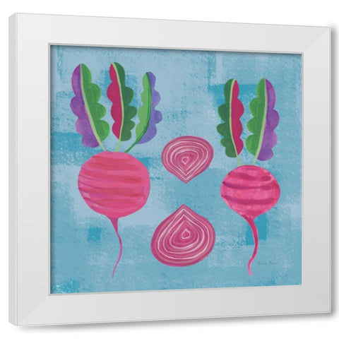 Veggie Time IV Blue White Modern Wood Framed Art Print by Zaman, Farida