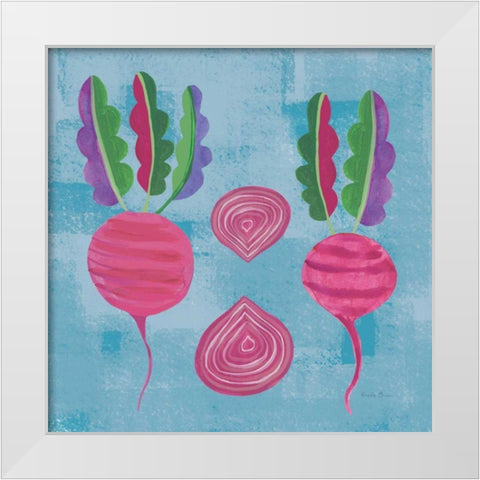 Veggie Time IV Blue White Modern Wood Framed Art Print by Zaman, Farida