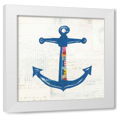 Nautical Collage III on Newsprint White Modern Wood Framed Art Print by Prahl, Courtney