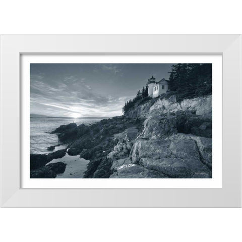 Bass Harbor Head Sunset White Modern Wood Framed Art Print by Audit, Lisa