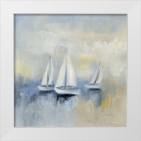 Morning Sail II White Modern Wood Framed Art Print by Vassileva, Silvia